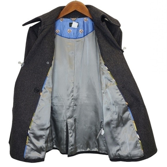 J. Crew Grey Double Breasted Woolblend Peacoat M - Picture 9 of 16